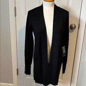 New Cyrus Black Open-Front Long Sleeve Cardigan
